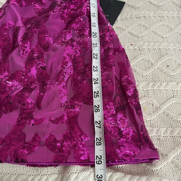 NEW! Lulus Magenta Purple Sequin Shine Lace Up Mini Dress Size Small - Picture 8 of 14